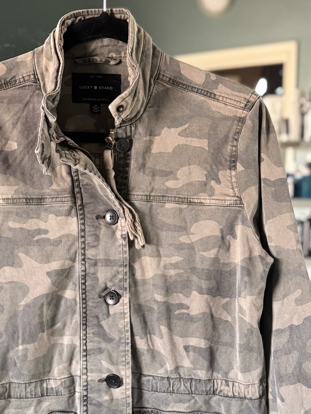 VINTAGE Lucky Brand 100% Cotton Classic Camo Utility Field Jacket Jacket Sz M